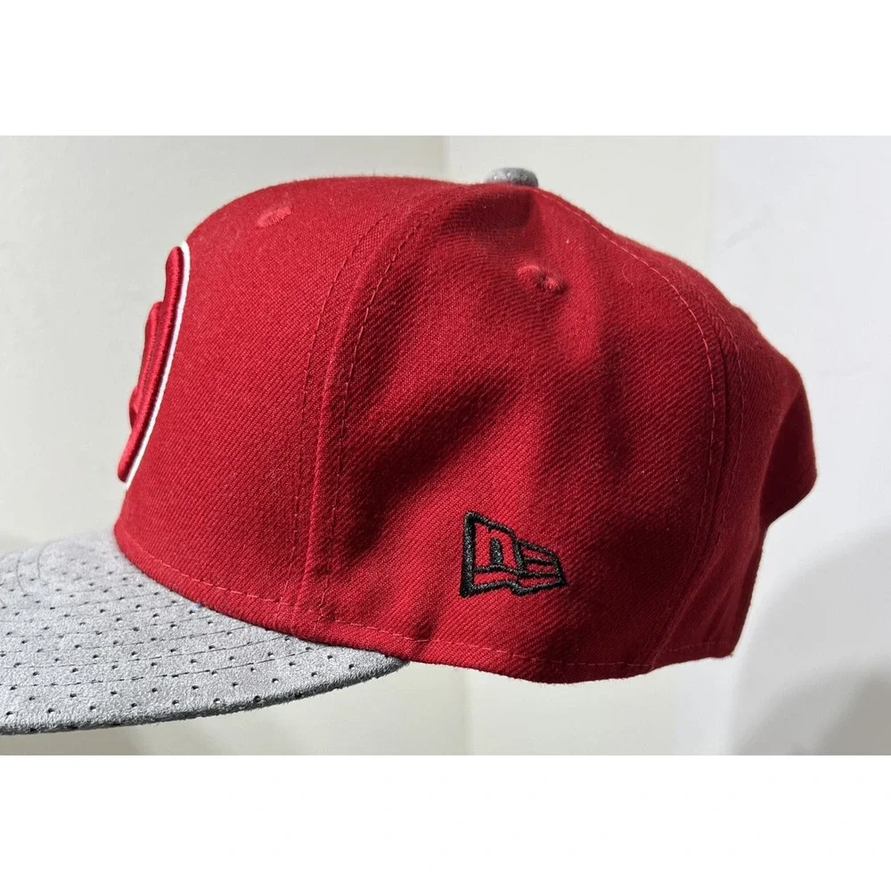 New Era 9fifty Atlanta Hawks Red Gray Adjustable Back Hat Ball Cap Original‎ Fit